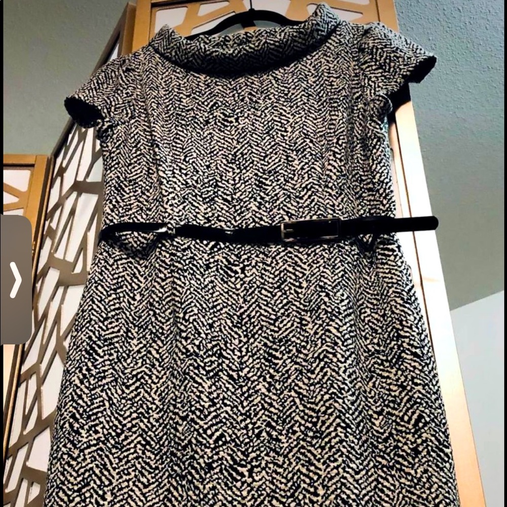 Jessica Howard Chevron Belted Dress